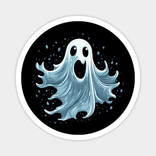 Cartoon Ghost - Spooky Halloween Horror Goth Magnet